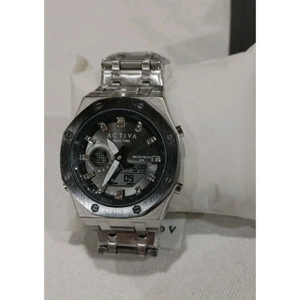 Activa Signal X Invicta Analog/Digital Watch 45.5mm ACWM303-005 Silver Unisex